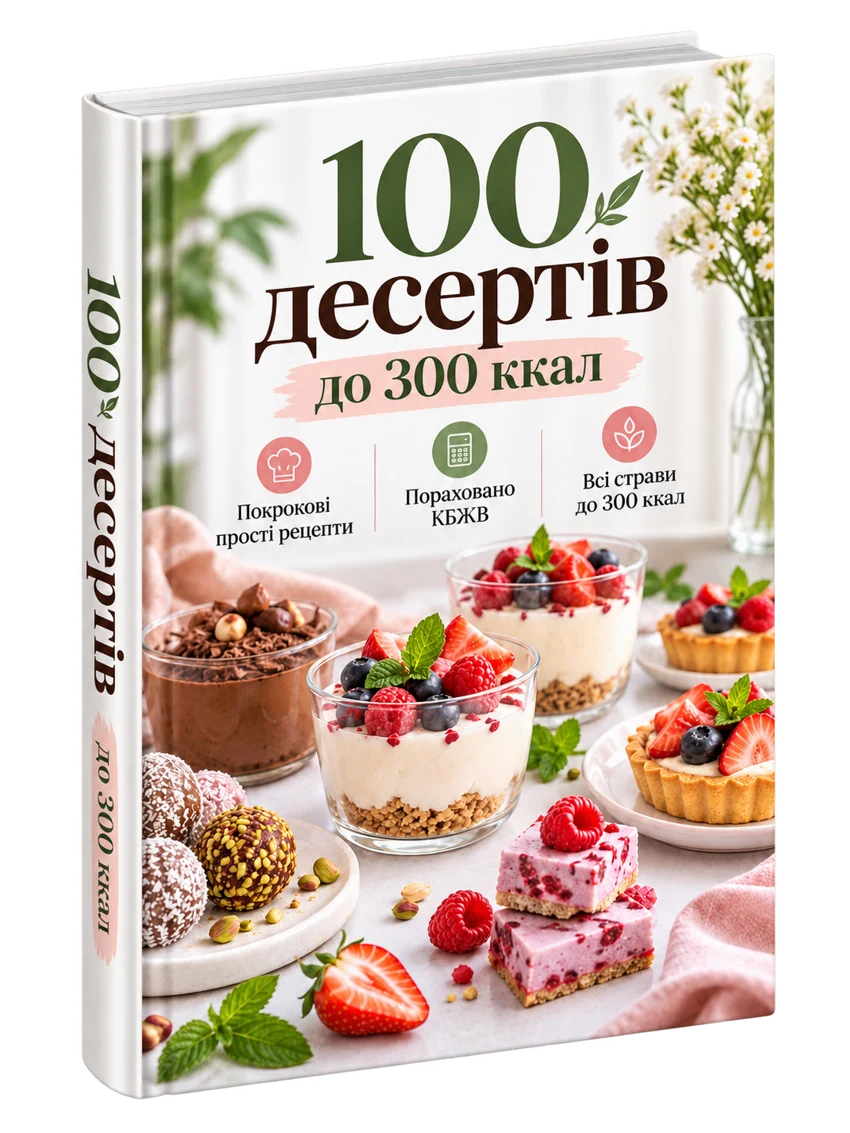 Обкладинка PDF-гайду «100 десертів до 300 ккал»