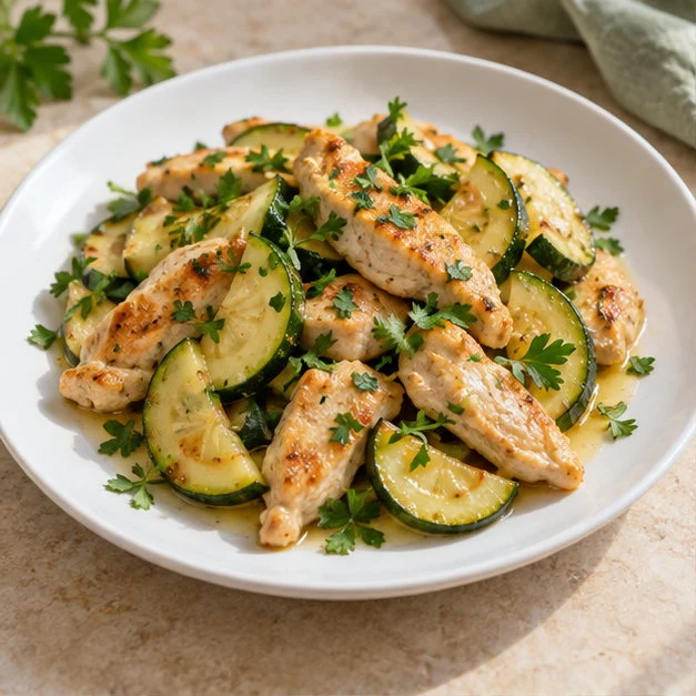 Курка з лимоном і кабачком